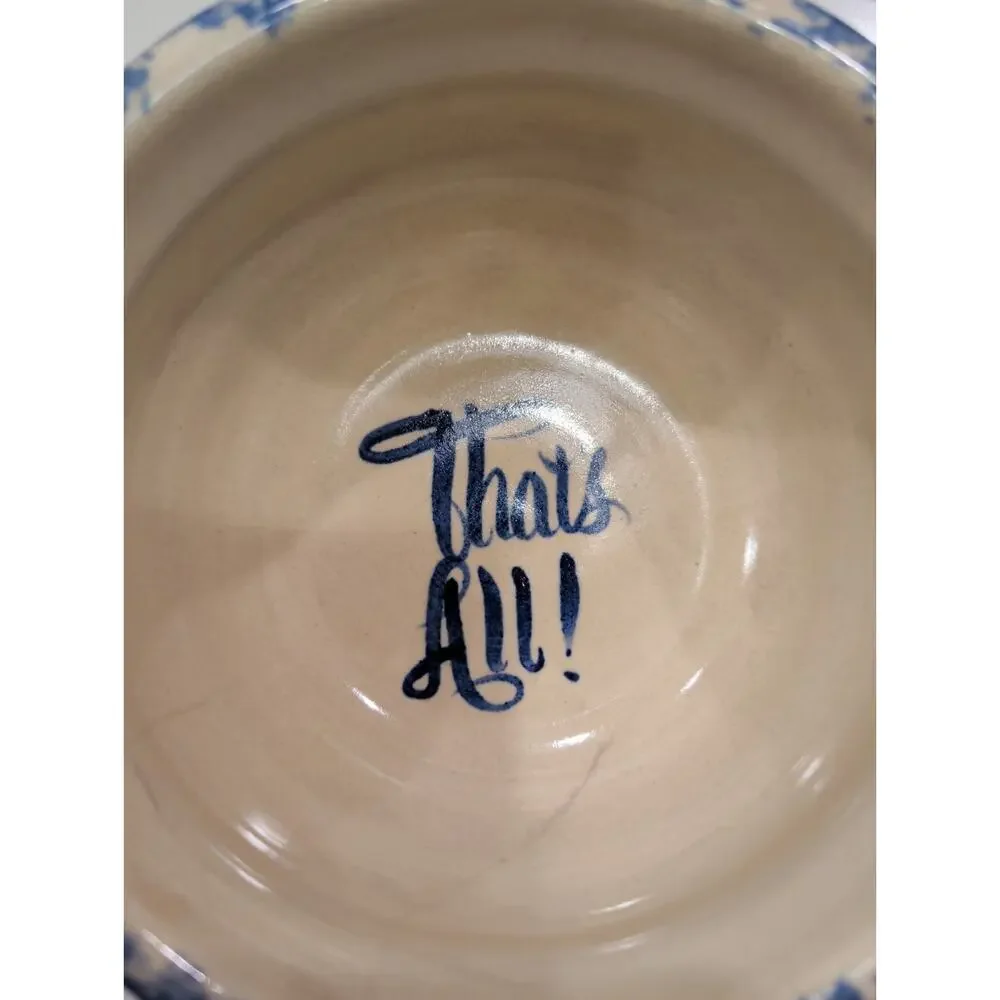 Vintage Casey Pottery Hand Turned Popcorn Bowl That's All Folks Marshall Texas